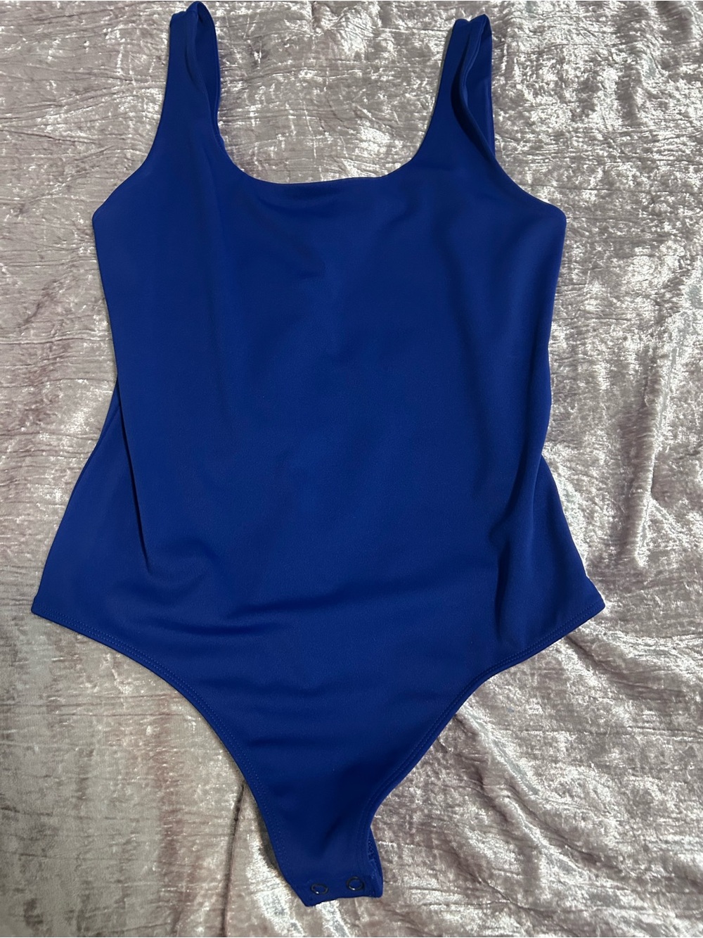 Express Royal Blue Scoop Neck Bodysuit